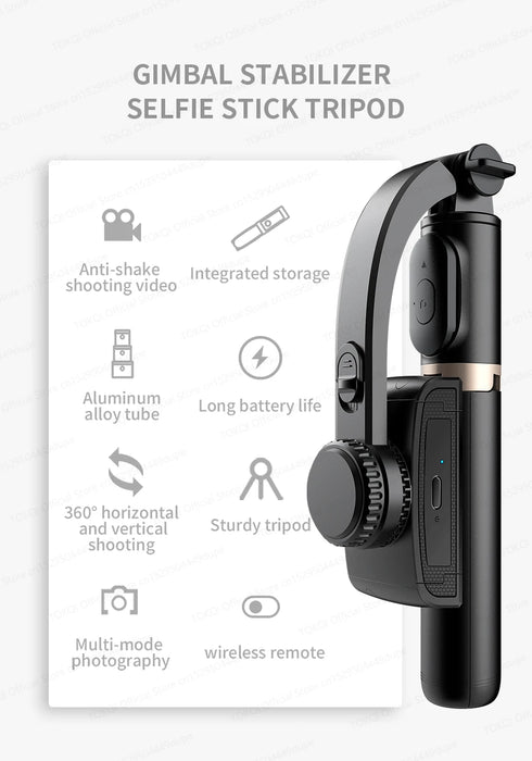 Q08 Handheld Gimbal Stabiliser & Selfie Stick with Bluetooth Remote for Smartphones