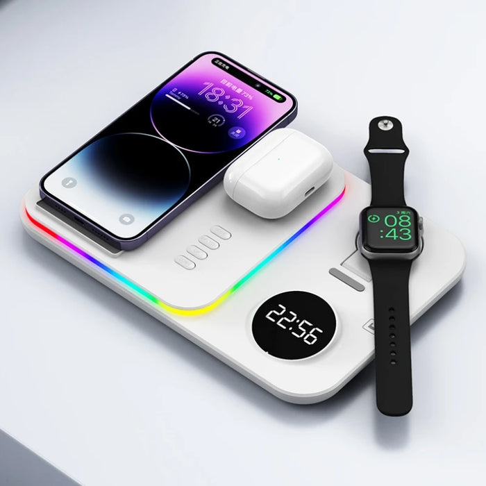 Professional 5 In 1 Wireless Fast Charger Dock - Universal Charging Station for Apple Watch, Galaxy Watch, iPhone, Samsung S23 Fold 4 - Ideal for Tech Lovers Juggling Multiple Devices
