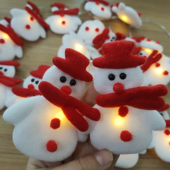 Snowman Decorative Christmas Tree Garland Lights and Hanging Ornaments - Ideal for Home Christmas Decorations