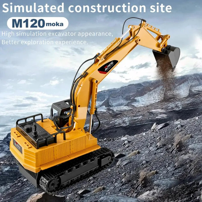 RC Excavator Dumper Car - 2.4G Remote Control Engineering Crawler Truck Toy - Ideal Christmas Gift for Boys and Kids