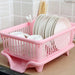 Single-Layer Kitchen Draining Rack with Drainer Board — Plates & Cutlery