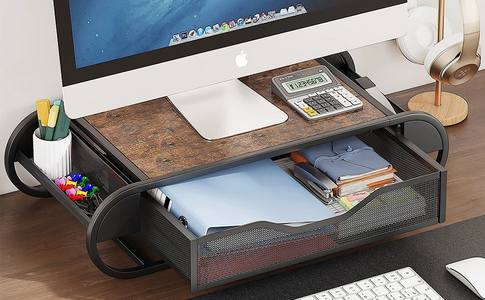 Coffee Pod Drawer Holder for K‑Cup – Metal Pull‑Out Storage with Side Baskets