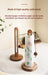Solid Wood Paper Towel & Wrap Holder — Cat Paw / Four‑Leaf Clover / Cat