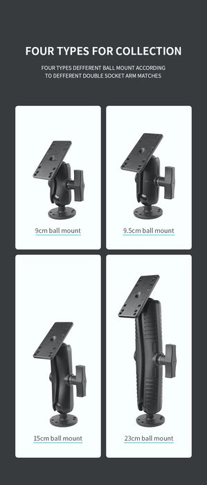 Aluminium Fishfinder Mount — 1.5in C‑Size Ball, Compatible with Garmin/Humminbird/Lowrance (for RAM mounts)