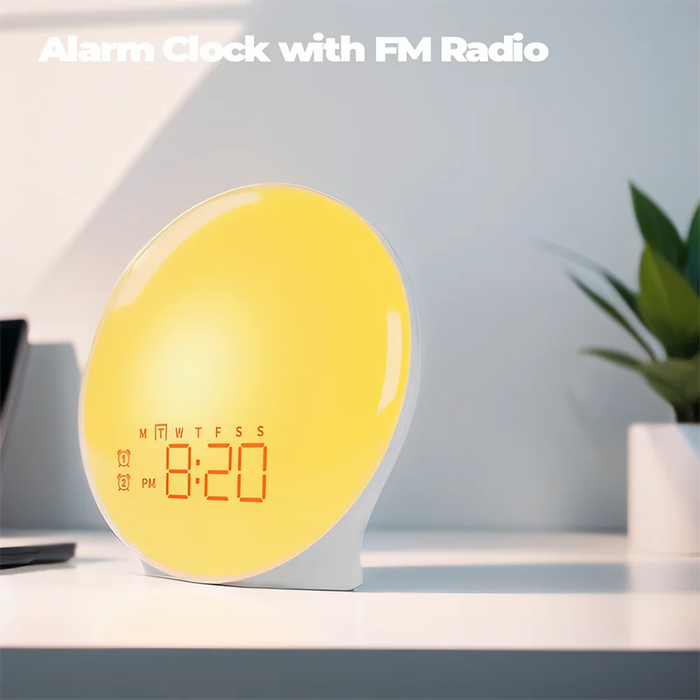 Wake Up Light Alarm Clock — Sunrise/Sunset Simulation, FM Radio & Night Light
