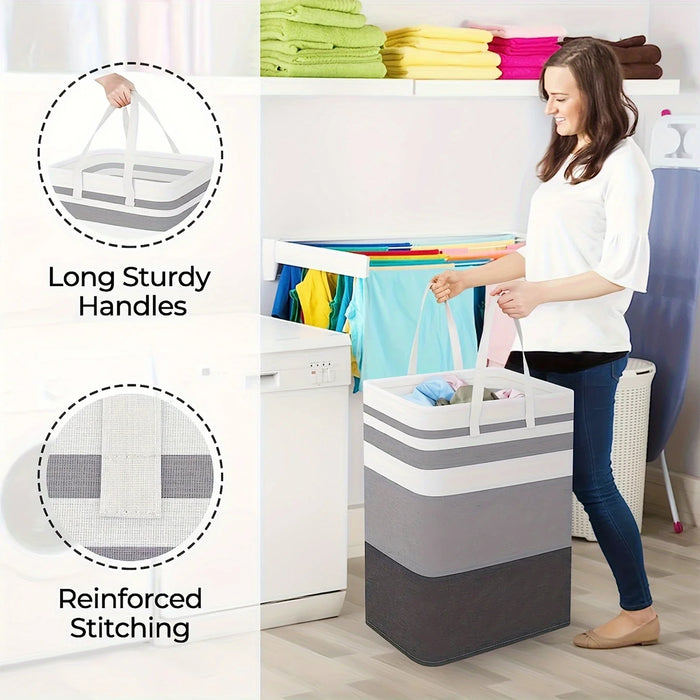 75L Collapsible Laundry Hamper with Handles – Large Capacity Clothes Basket