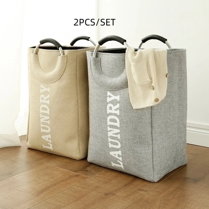 Collapsible Linen Laundry Basket – Waterproof Foldable Hamper with Handles (CT2000)