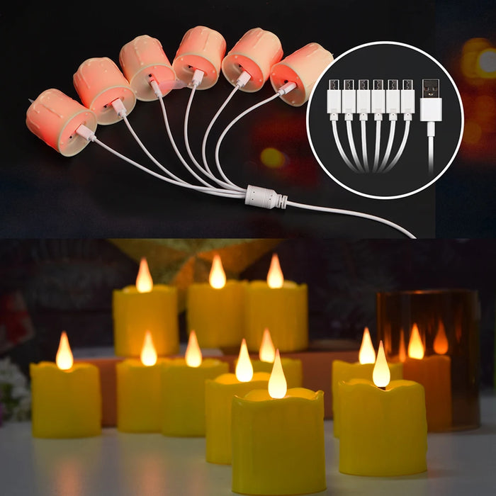 Rechargeable Waterproof LED Tea Lights with Remote Timer — Flameless Home & Wedding Candles
