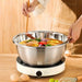 2-Piece Stainless Steel Colander & Mixing Bowl Set — Rice Washer and Strainer
