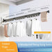 Foldaway Wall-mounted Clothes Dryer — White Aluminium Alloy, Retractable