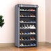 Multi-Tier Shoe Cabinet with Dust-Proof Rolling Shutter — 6/8/10 Tiers, Space-Saving