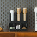 Wall-mounted Coffee Bar Organiser — Cup & Condiment Storage, White or Black