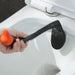 Swan-shaped Long-handle Toilet Brush with Holder — Dense Bristles, ABS (White/Blue/Black)