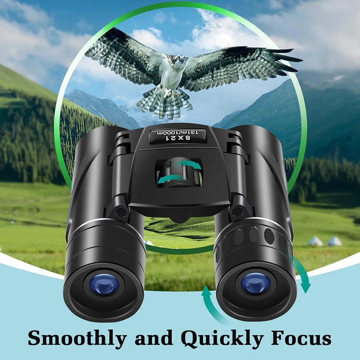 Mini 8x21 Compact Binoculars for Concerts, Sports & Birdwatching