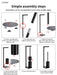 Foldable Floor-Standing Toilet Roll Holder with Reinforced Base, Standalone Dispenser