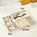 3-Layer Drawer Jewellery Box — Beige or Grey, Plastic Organiser