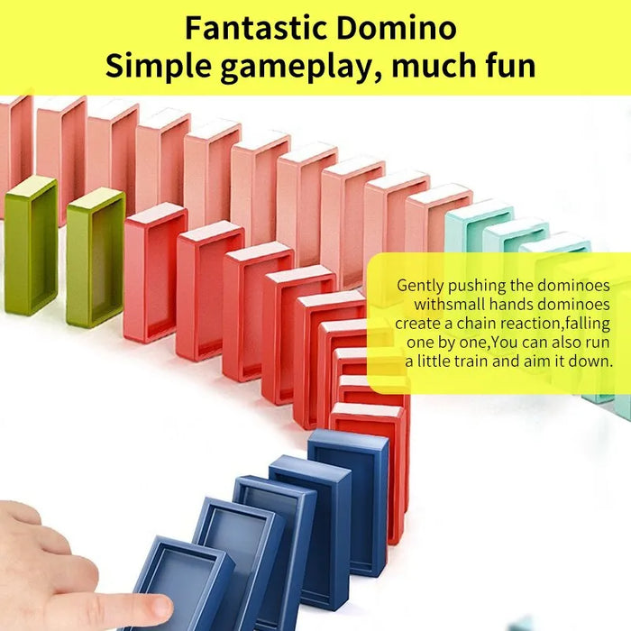 Automatic Domino Laying Electric Train Kit - Creative and Educational Brick Blocks with Automatic Laying Feature - Perfect for Kids' Cognitive Development and Birthdays
