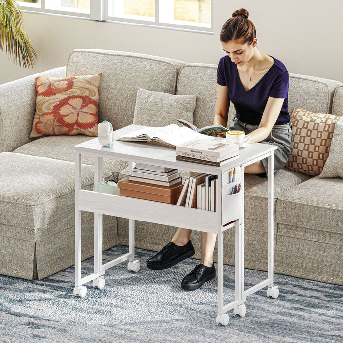 HOMCOM 80 cm Drop Leaf Writing Work Desk - White