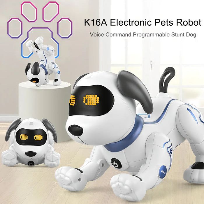 LE NENG TOYS K16A - Electronic Pets Robot Stunt Dog with Voice Command, Programmable, Touch-Sense, Music Song Toy - Perfect Interactive Gift for Kids
