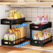 Adjustable 2-Tier Under-Sink Organiser — Metal Pull-Out Storage for Kitchen & Bathroom