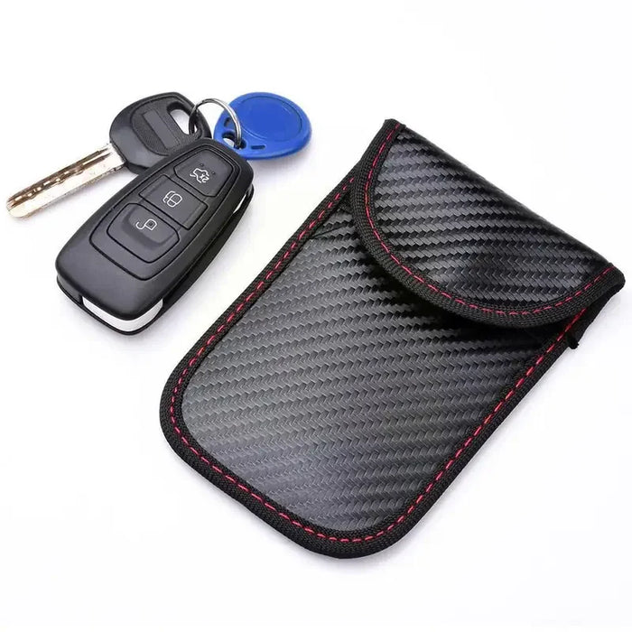 Faraday Cage Car Key Signal Blocker Pouch M7D8 — Dual‑Pocket Key Fob Bag