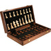 15" x 15" Folding Walnut Chess Set with Solid Wooden Pieces