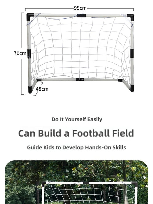 Foldable Children's Football Goal with Pump & Ball – Portable Soccer Set