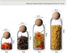 Hand‑blown Glass Storage Jars with Ball Cork Stopper — Transparent Kitchen Organiser for Tea, Spices & Nuts