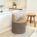 Large Tall Foldable Woven Storage Basket — Cotton-Rope Laundry Hamper