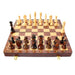 15" x 15" Folding Walnut Chess Set with Solid Wooden Pieces