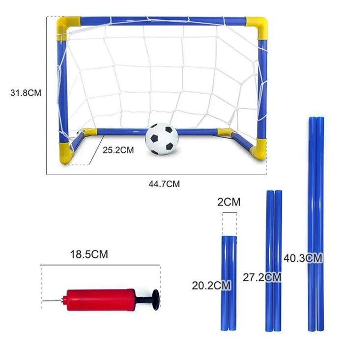 Mini Folding Indoor/Outdoor Football Goal Set with Inflatable Ball