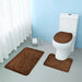 3-piece Microfibre Bath Mat Set — Absorbent, Non-slip, Stone Pattern