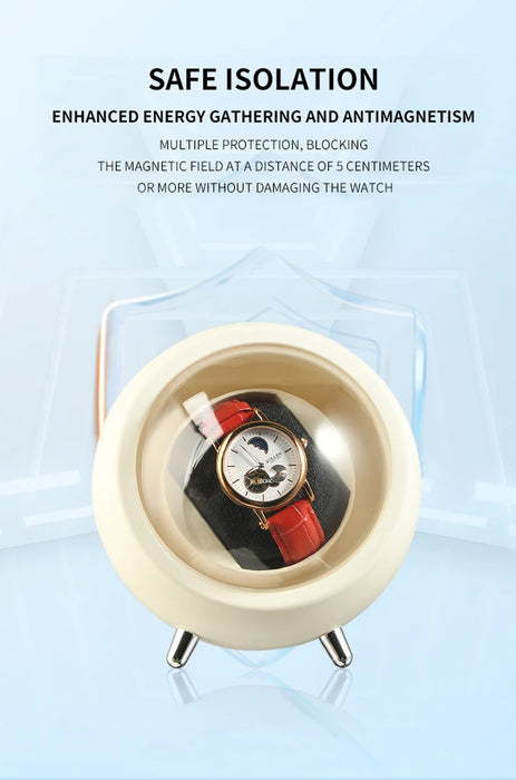 Single Watch Winder for Automatic Watches — USB or Battery, Mabuchi Mute Motor