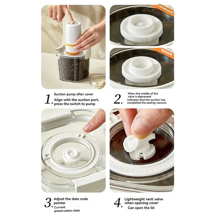Vacuum-Seal Storage Jar for Coffee, Cereal & Tea – Electric or Manual Pump