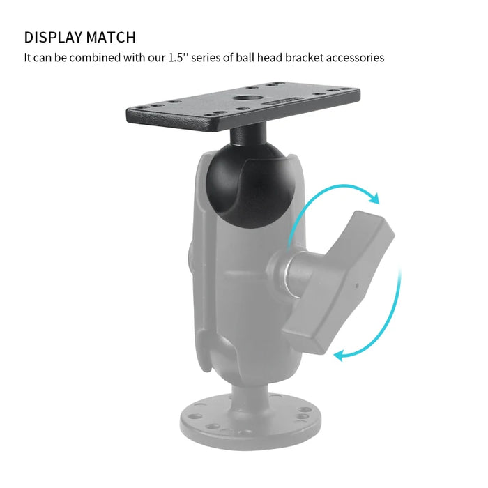 Aluminium Fishfinder Mount — 1.5in C‑Size Ball, Compatible with Garmin/Humminbird/Lowrance (for RAM mounts)