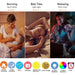 Wake Up Light Alarm Clock with Sunrise & Sunset, Dual Alarms, FM Radio, 7 Colours