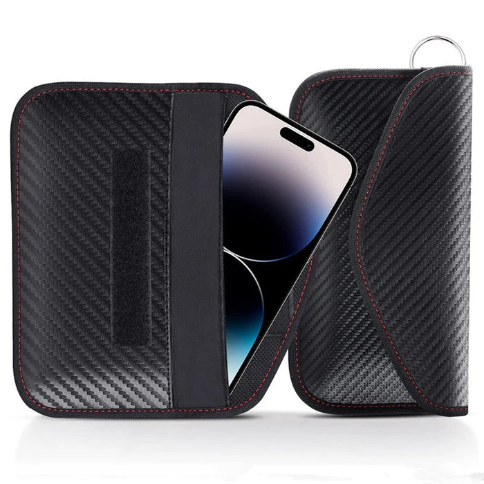 Faraday Key Signal Blocking Pouch – Signal Blocker for Car Keys & Phones, Carbon Fibre