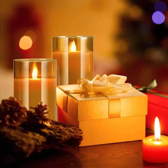 3-piece LED Flameless Candles with Remote Control for Weddings, Parties & Home Decor