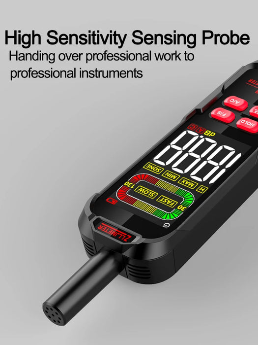 Digital Sound Level Meter 30–130 dB (A/C) — ZL82A 3×AAA or ZL82B USB Recharge
