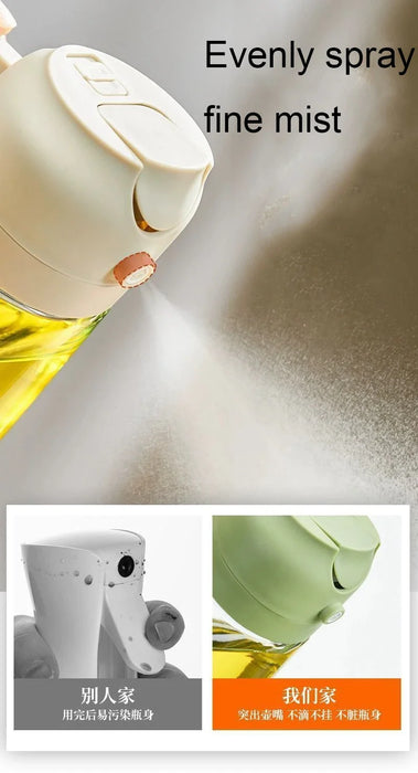 500ml Oil Spray Bottle & Cruet – Refillable Oil Dispenser for Kitchen and BBQ