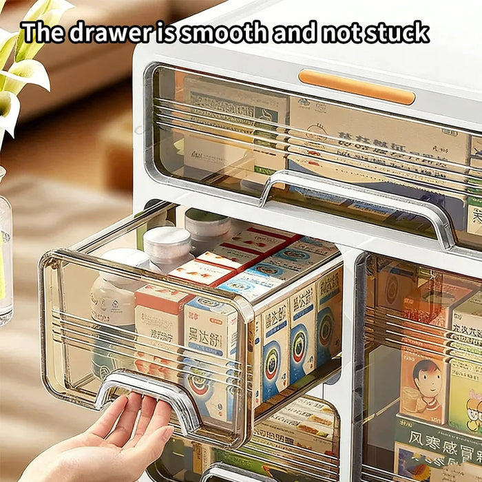 Large Capacity Medicine Organiser — Multi-layer Drawer Pill Storage (Plastic)