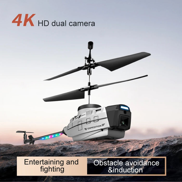 2023 KY202 - Mini Helicopter Drone 4K Dual Camera with Obstacle Avoidance and Intelligent Hover - Perfect LED Light Air Gesture Toy Gift for Boys