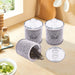 3-Piece Glass Canister Set with Stainless Steel Lids — Airtight Food Storage (10 x 14cm)