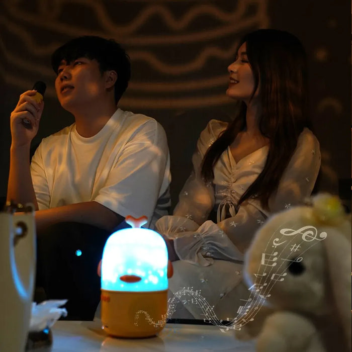 Zealsound Wireless Portable Projection Speaker - Bluetooth Connectivity, Built-In Microphone, Home Karaoke Machine, RGB Lighting - Ideal for Both Kids and Adults' Entertainment & Singing Fun