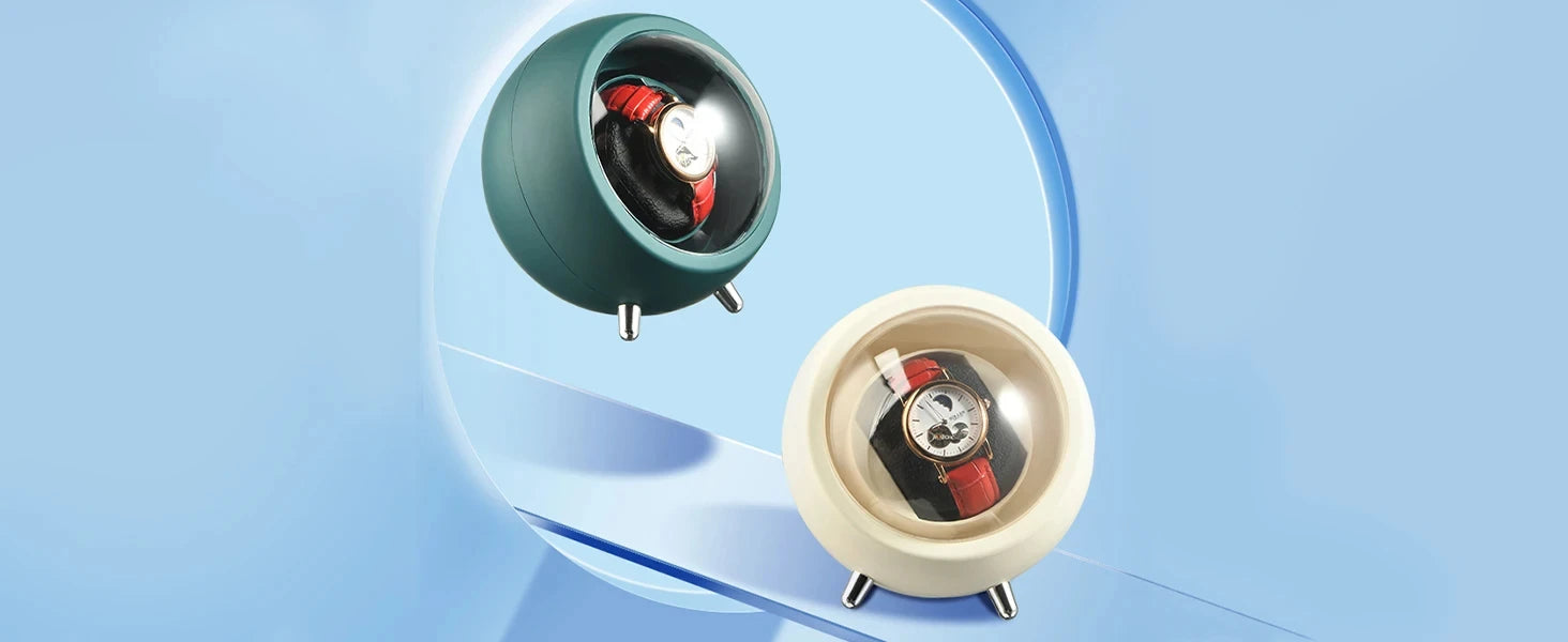 USB Motor Watch Winder Box for Automatic Watches — Rotating Display