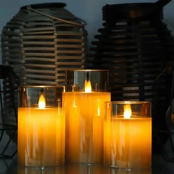 3-piece LED Flameless Candles with Remote Control for Weddings, Parties & Home Decor