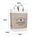Large Cotton Folding Laundry Basket – Fabric Storage Bin (Off-White)