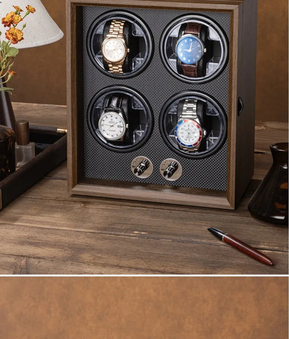 USB Motor Watch Winder Box for Automatic Watches — Rotating Display