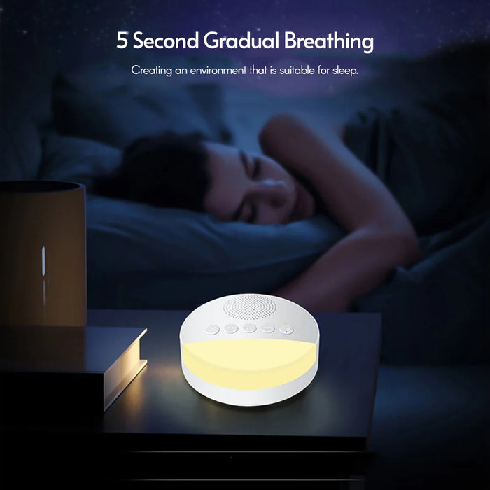 USB Rechargeable Baby White Noise Machine with Night Light & Sleep Timer