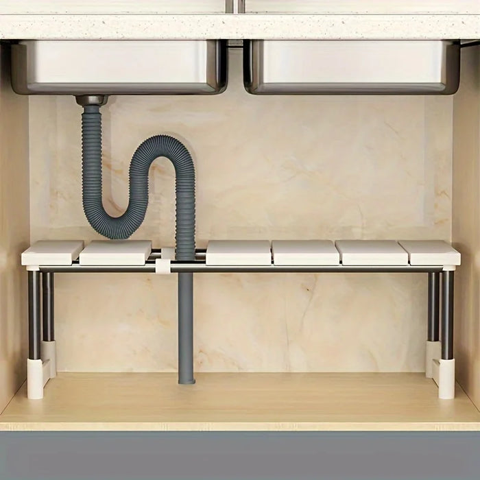 Adjustable Under-Sink Storage Rack — Expandable Kitchen & Bathroom Organizer (Single/Double Layer)